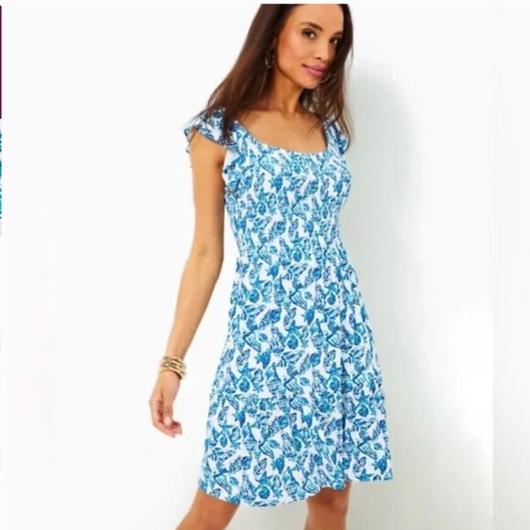 Lilly Pulitzer Dresses & Skirts - Lilly Pulitzer Jilly Seashell Smocked Minidress in "Shell Collector"